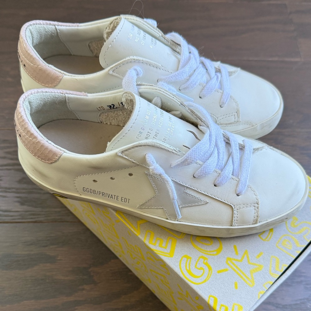 Golden Goose Kids Sneakers in White and Pink